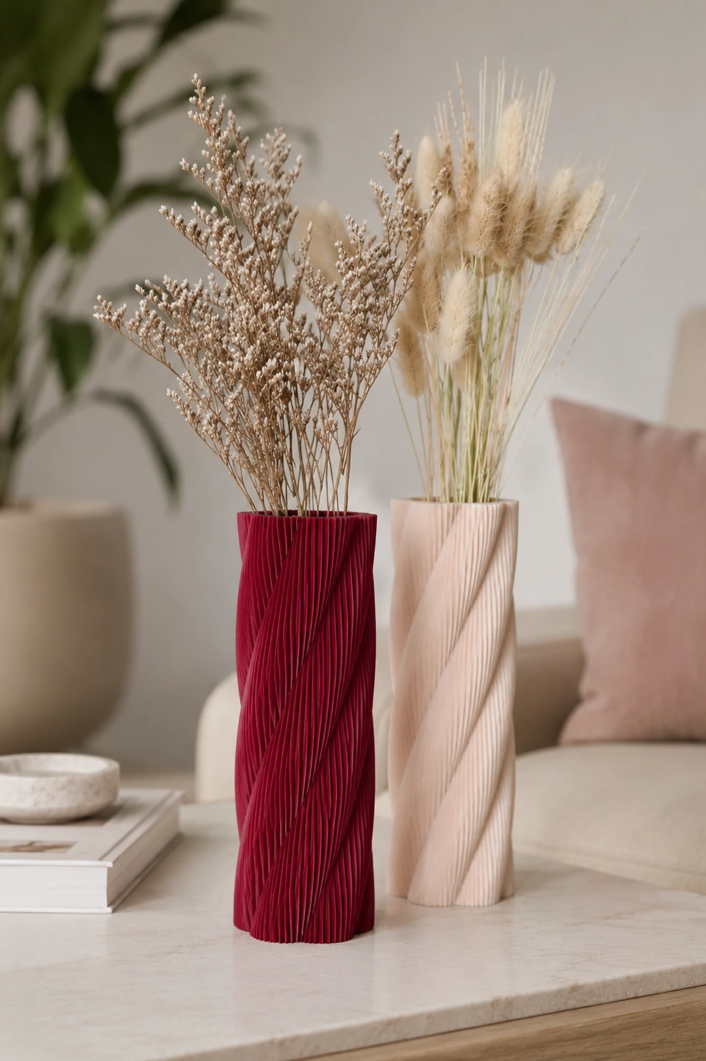 Composición decorativa con jarrones Twistlam